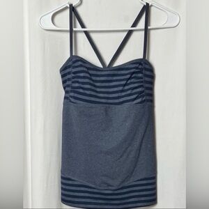 Tonic Navy Striped Women's Bra Tank Top Size Medium